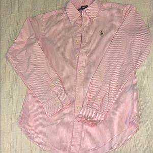 RALPH LAUREN 4 pink pinstripes Classic Fit button